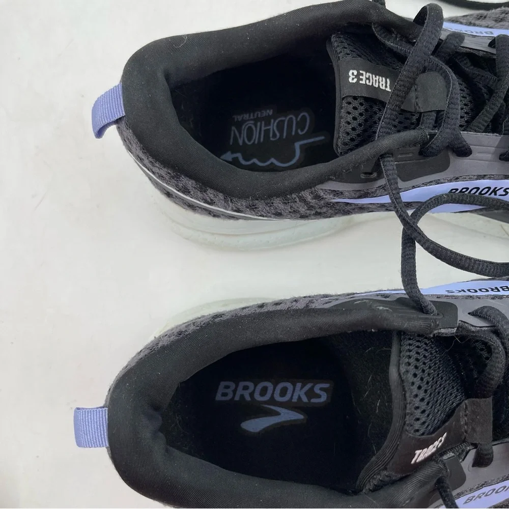 Brooks Women’s Trace 3-SZ 10-Blackened Pearl Skylight Iris Lace-Up Running Shoe